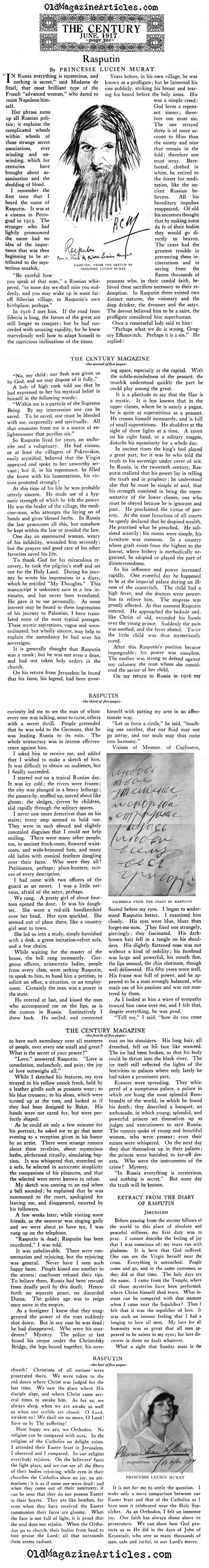 Rasputin Remembered (Century Magazine, 1917)